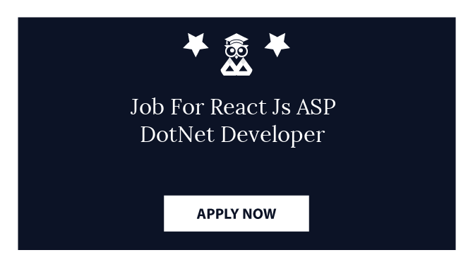 Job For React Js ASP DotNet Developer