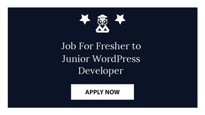 Job For Fresher to Junior WordPress Developer