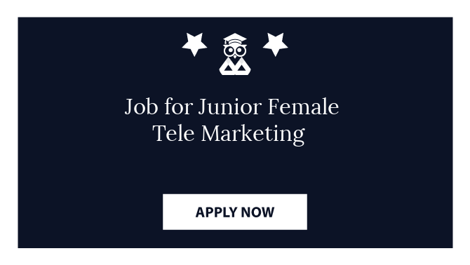 Job for Junior Female Tele Marketing 