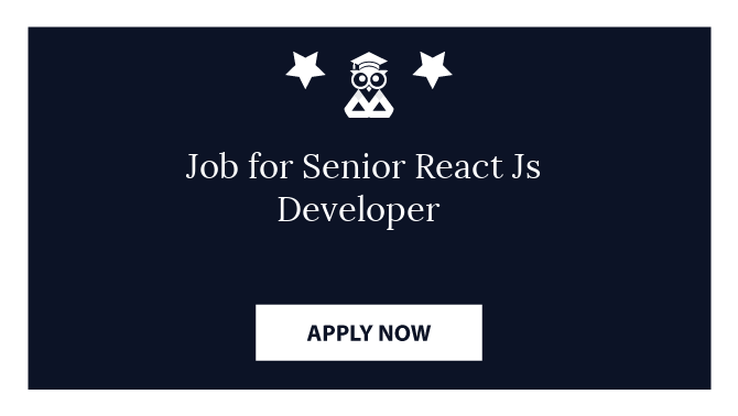 Job for Senior React Js Developer 