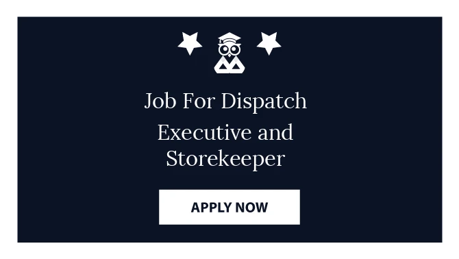 Job For Dispatch Executive and Storekeeper